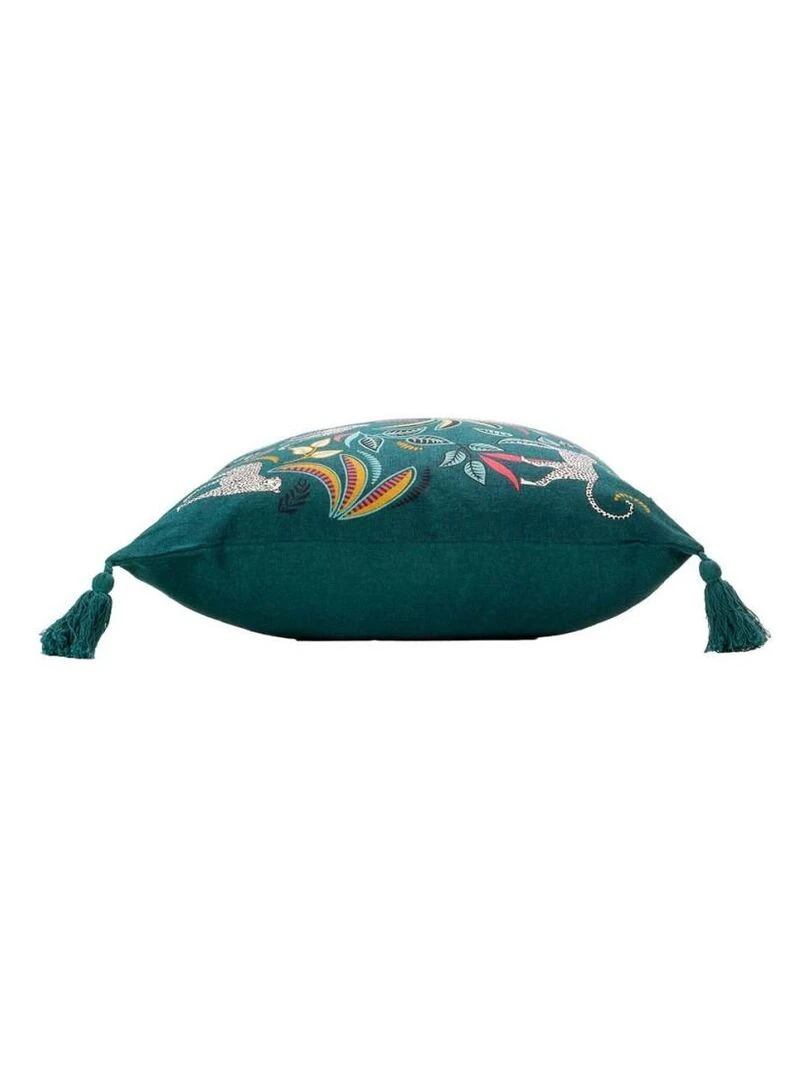 Housse de coussin 40x40 cm Malaga bleu coton   Bleu