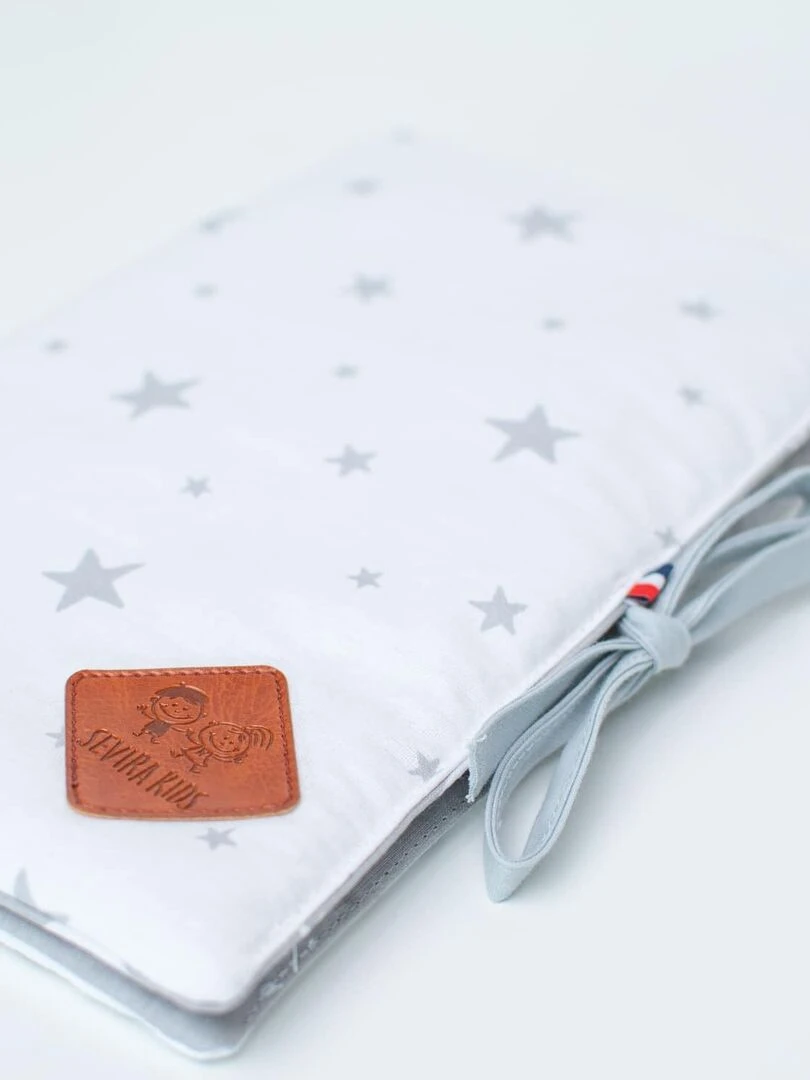 Protège carnet de santé bébé en coton Stella Blanc