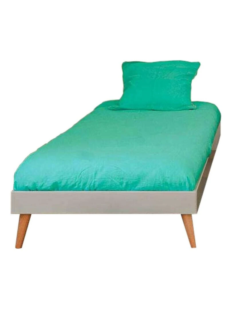 Pack lit avec pieds et matelas Doris AKITEN RETAIL Gris