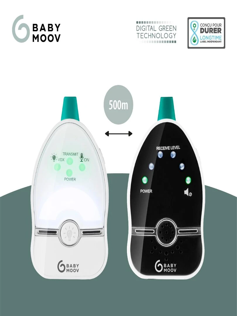 Babyphone Audio 500m easy Care Babymoov   Blanc