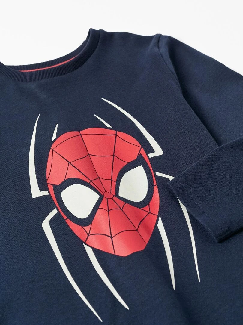 Pyjama à manches longues pour garçon 'Spider Man' manches longues MARVEL SPIDERMAN   Bleu foncé