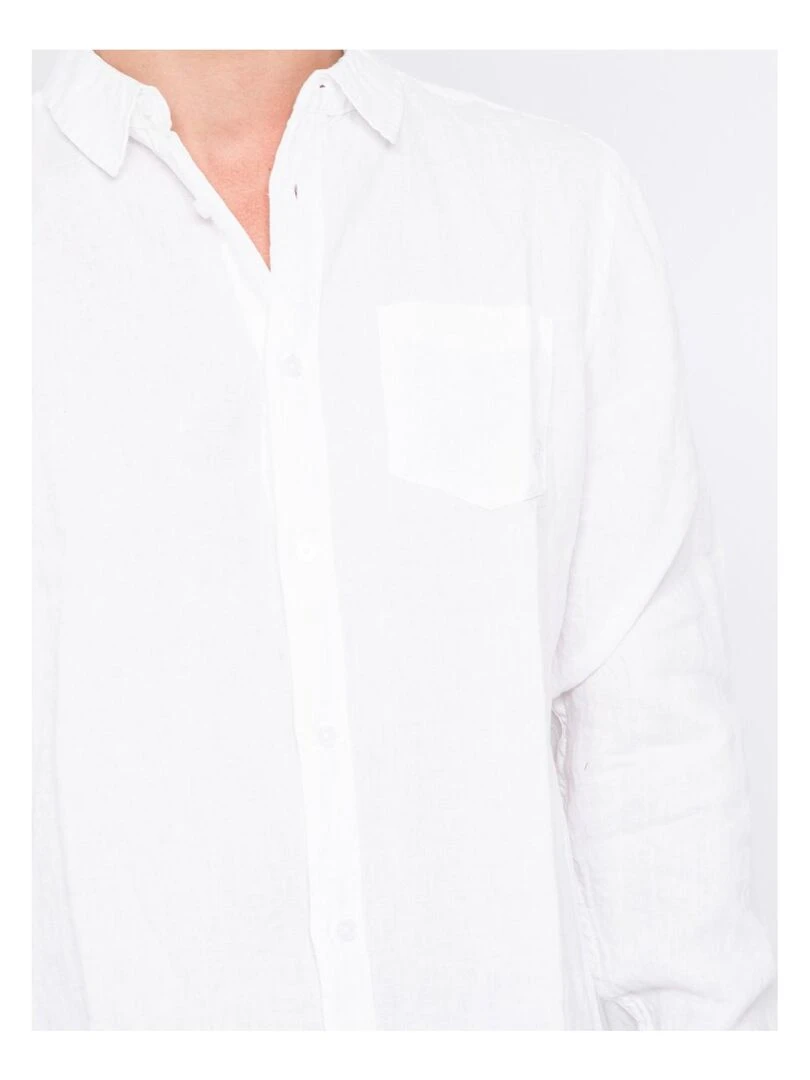 Chemise manches longues pur lin DALAMO   Blanc