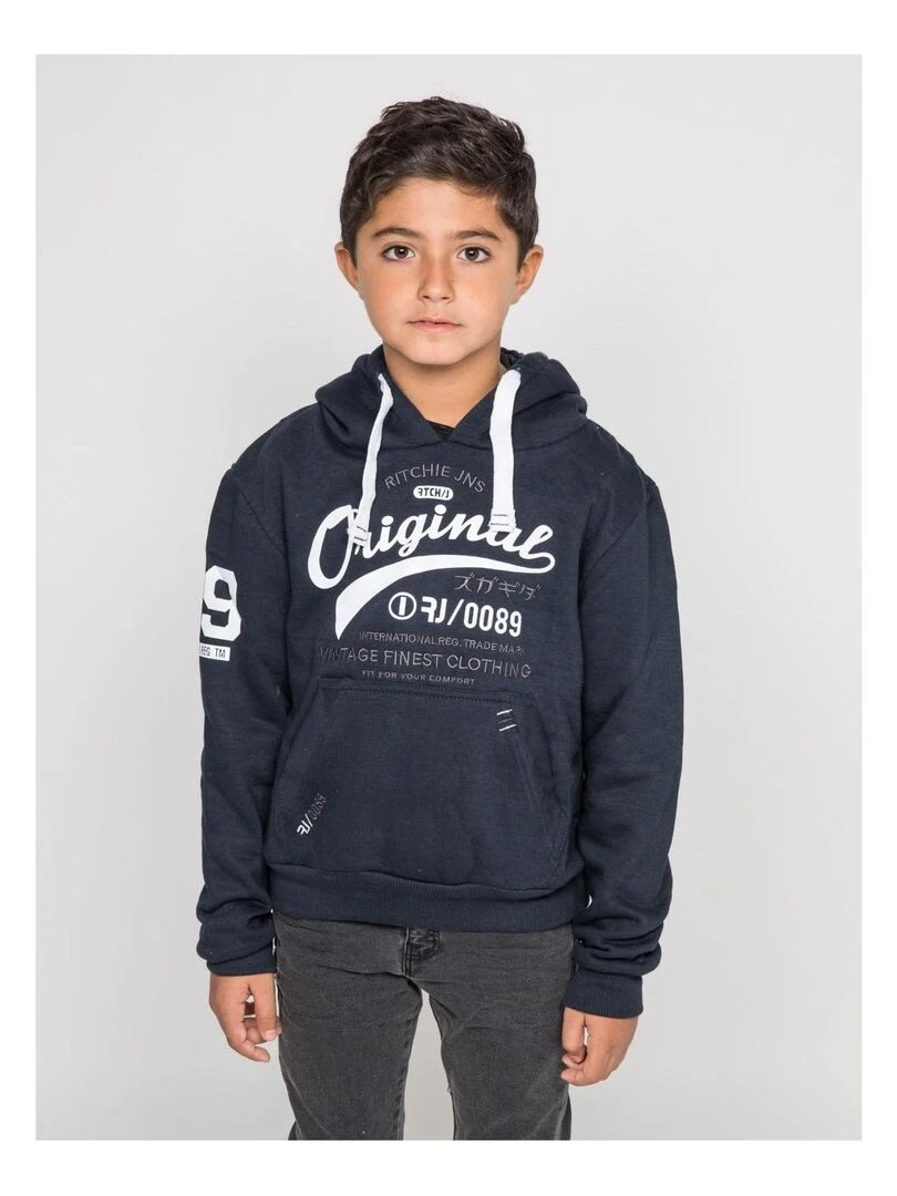 Sweat capuche WARLUZ J Bleu marine