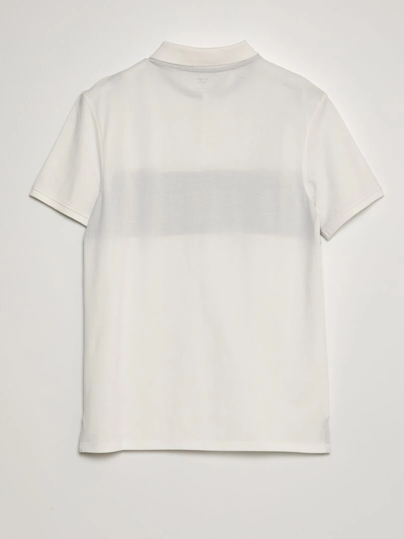Polo en piqué de coton Blanc/bleu marine