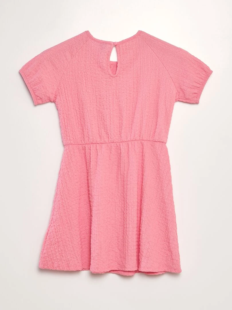Robe en maille gaufrée rose
