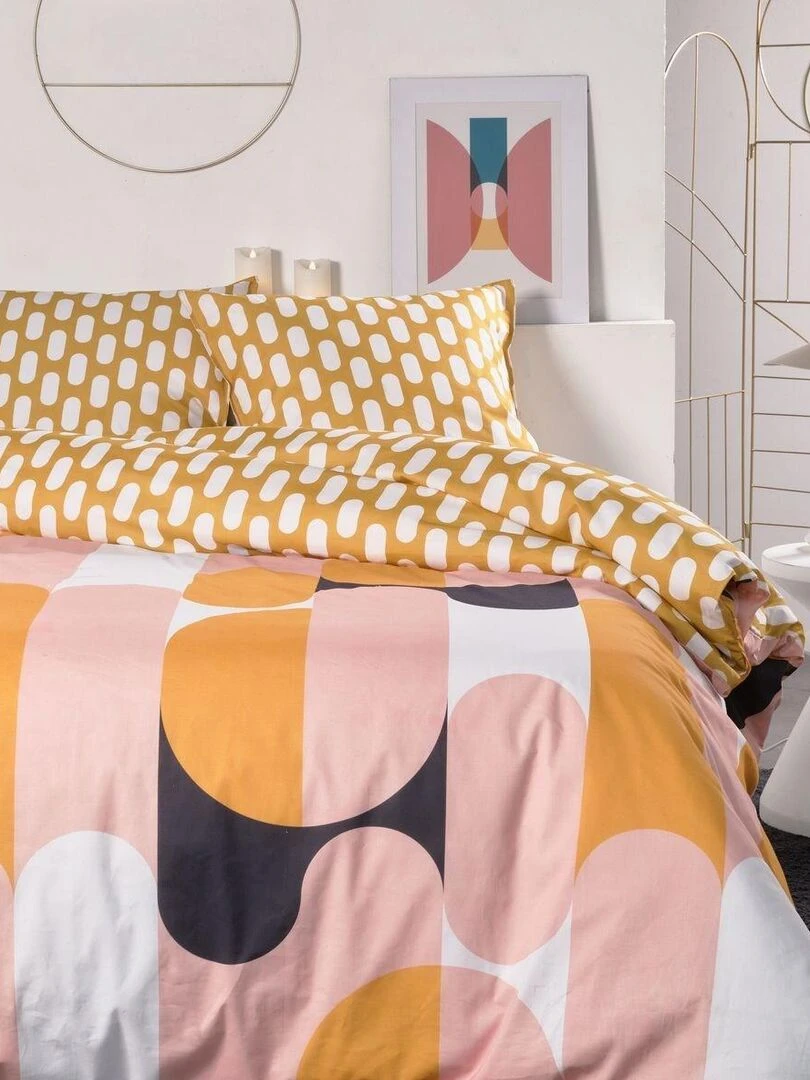 Parure de lit imprimé 'SUNSHINE EVA' 'TODAY' Jaune