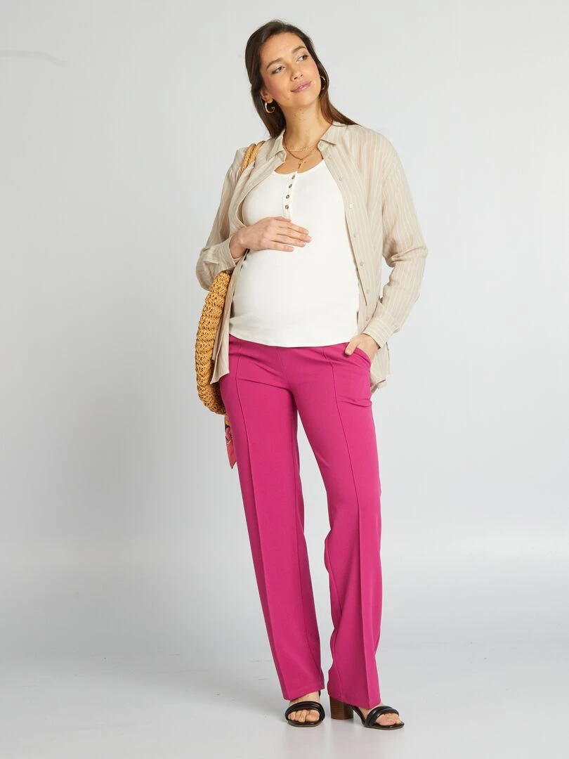Pantalon milano de maternité Rose