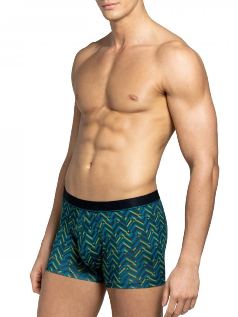 Boxer court à motifs géométriques I am Shaker Bleu