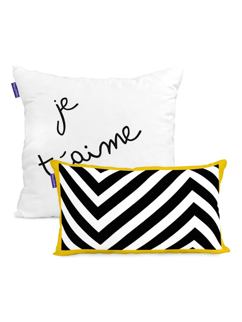 Housse de coussin Star "Happyfriday" Blanc
