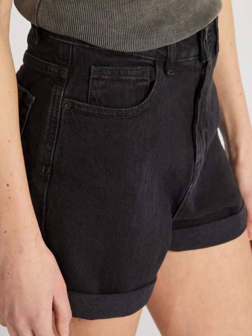 Short en jean   Gris