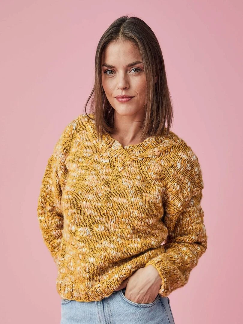 Kit Tricot Pull Femme Malone Jaune