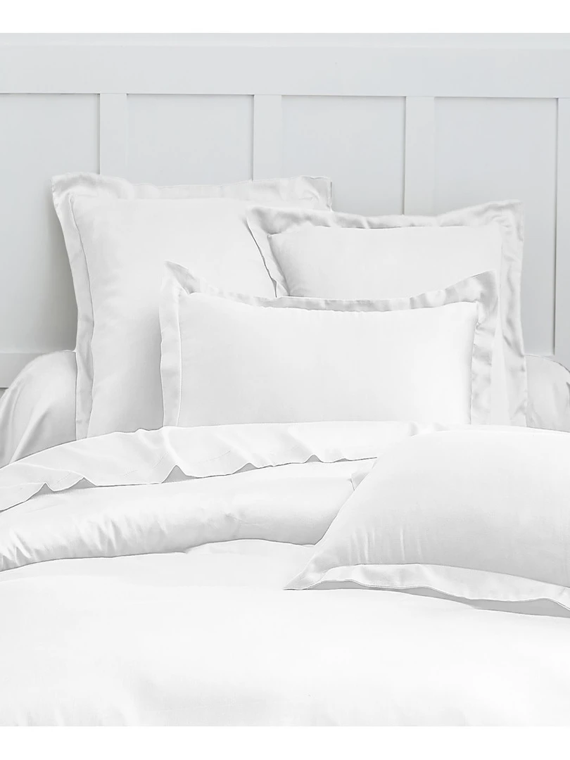 Blanc Avenue Housse De Couette Satin De Coton Blanc