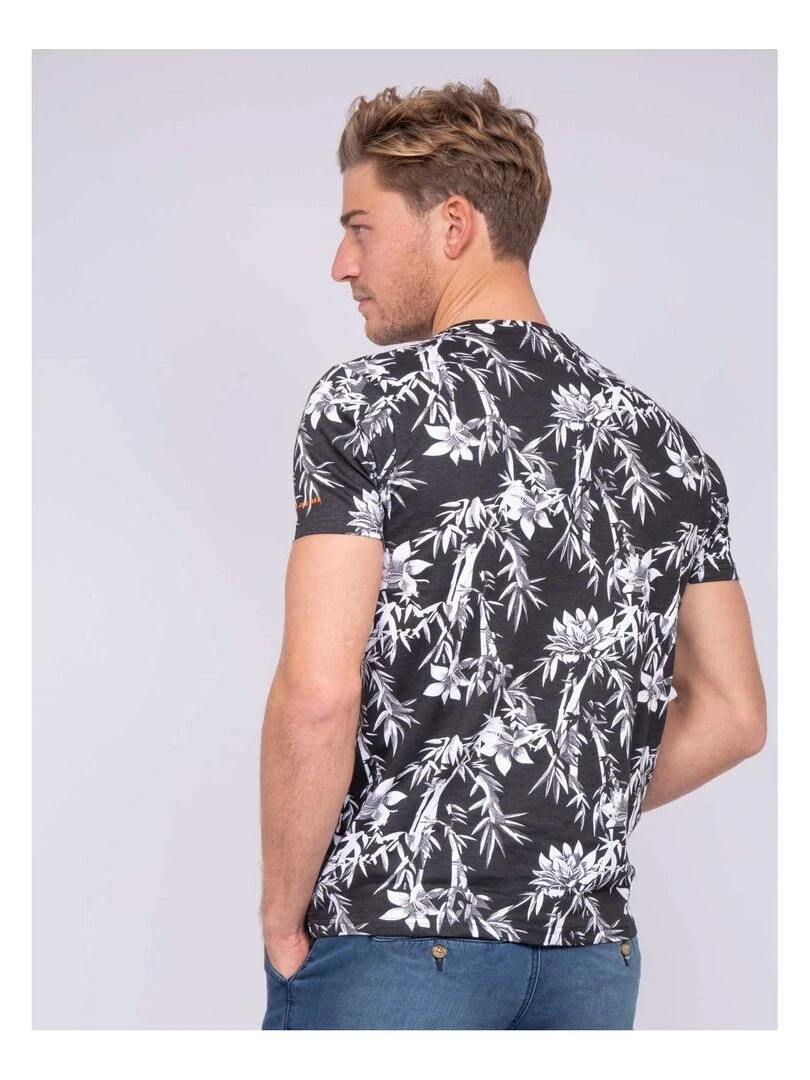 T shirt col rond pur coton NASCHOOL Noir