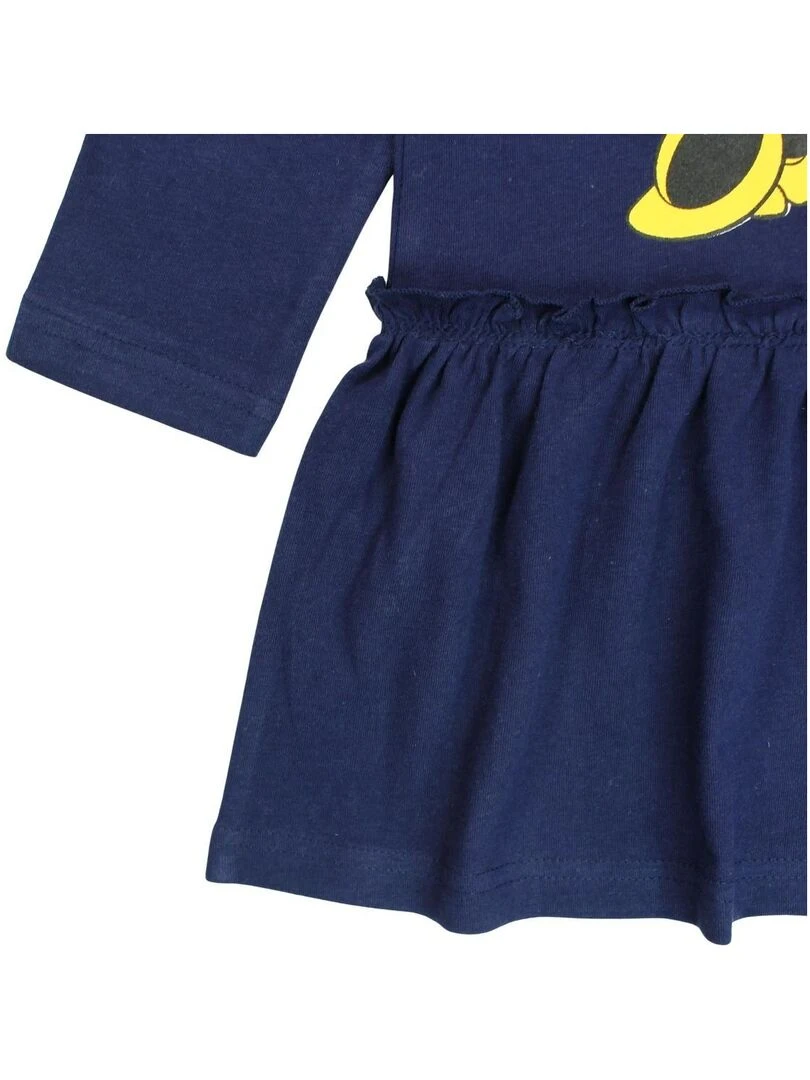 Disney   Robe fille imprimé Minnie en coton   Bleu marine
