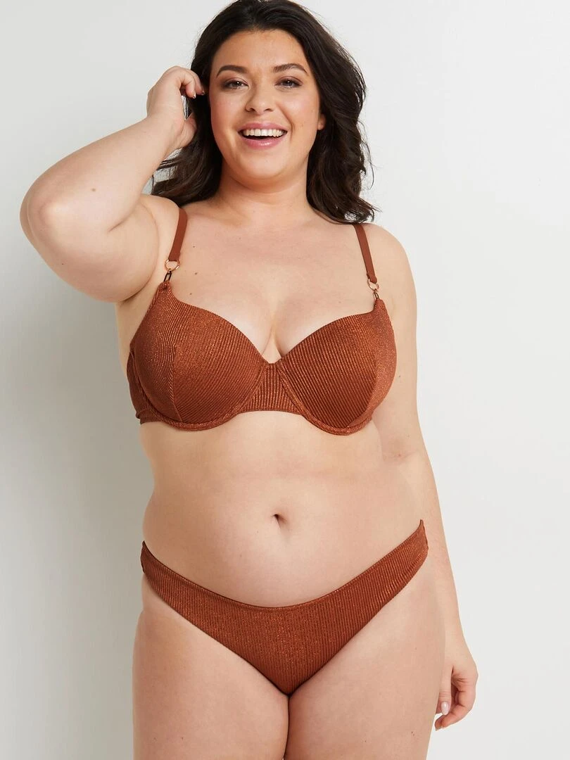 Maillot de bain slip midi Magma RougeGorge Lingerie Marron