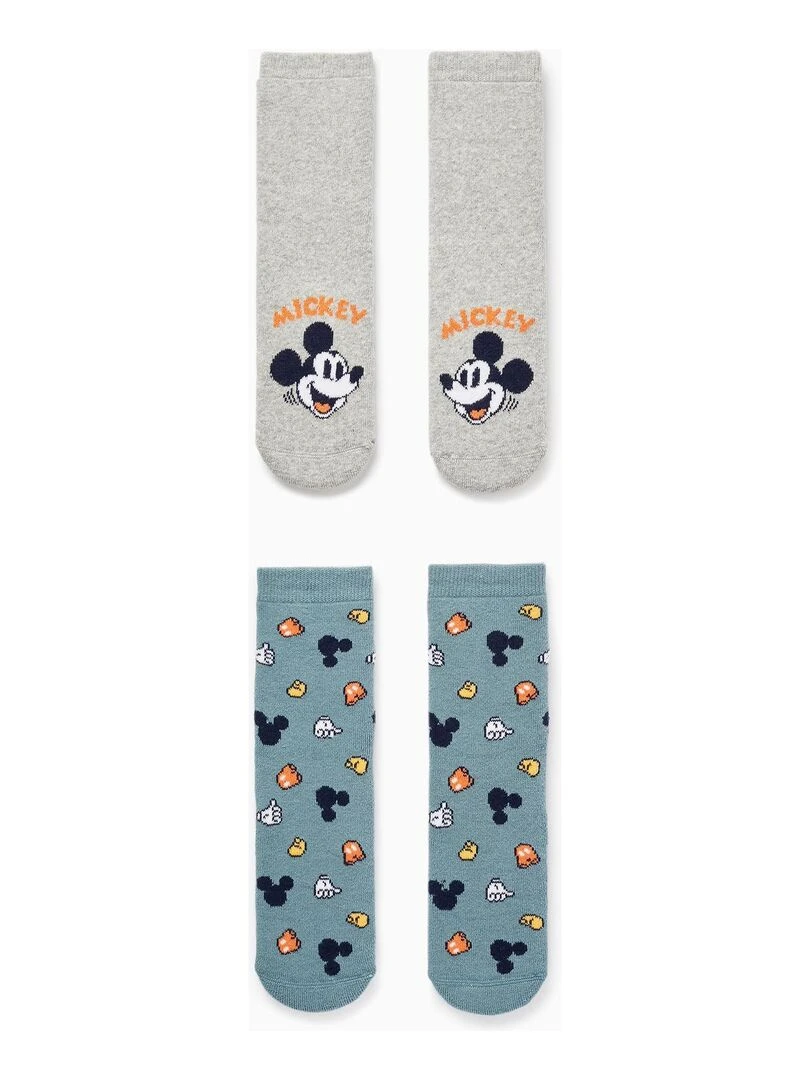 Pack 2 Paires de Chaussettes Épaisses Antidérapantes pour Garçon 'Mickey' MICKEY Multicolore
