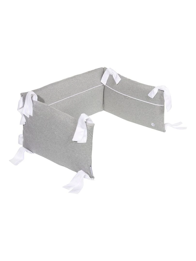 Tour de lit bébé stable en coton gris 180 x 35 cm   Gris