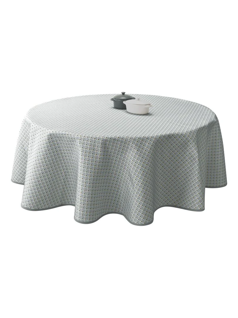 Nappe Anti taches Paon gris Ovale 150 x 240 cm Gris