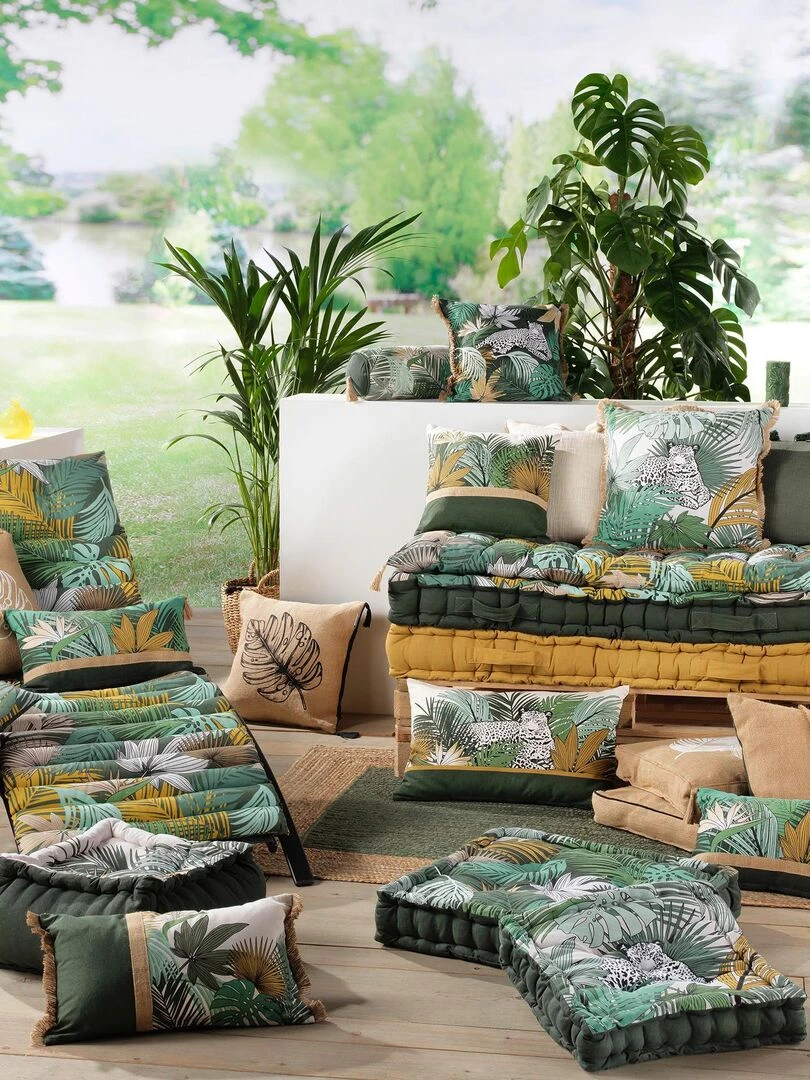 Coussin de sol 45 x 45 cm Ara   Vert