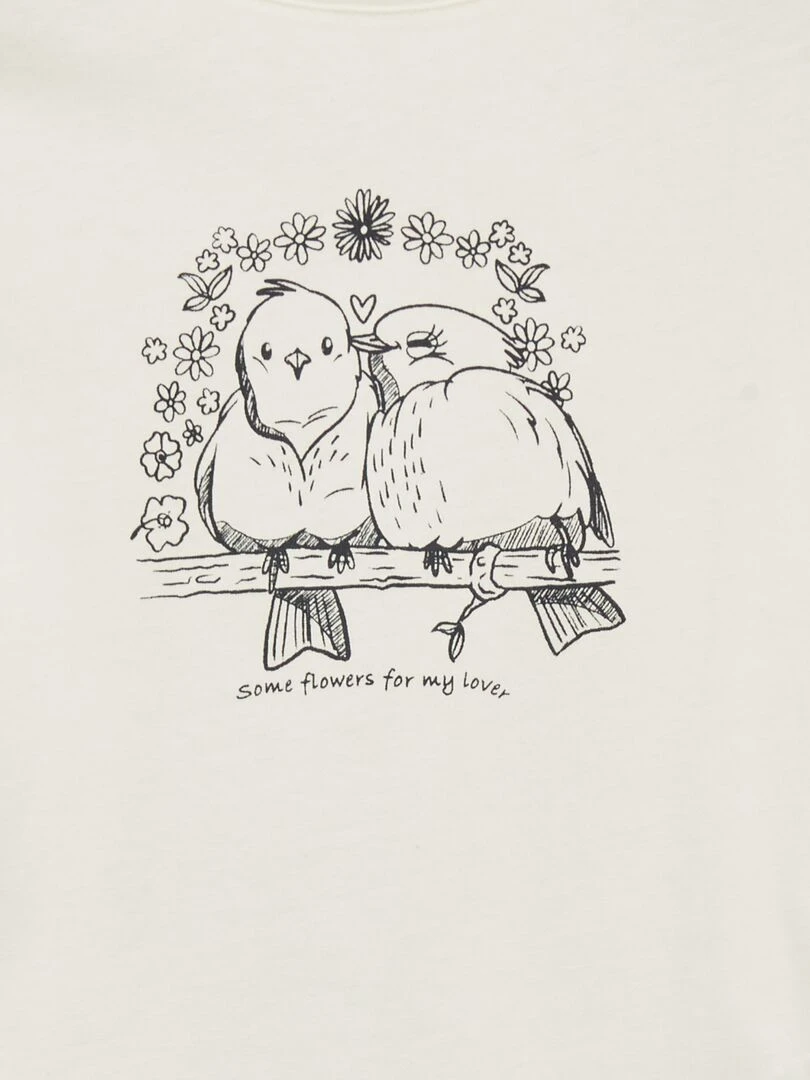 T shirt à manches longues avec imprimé Blanc