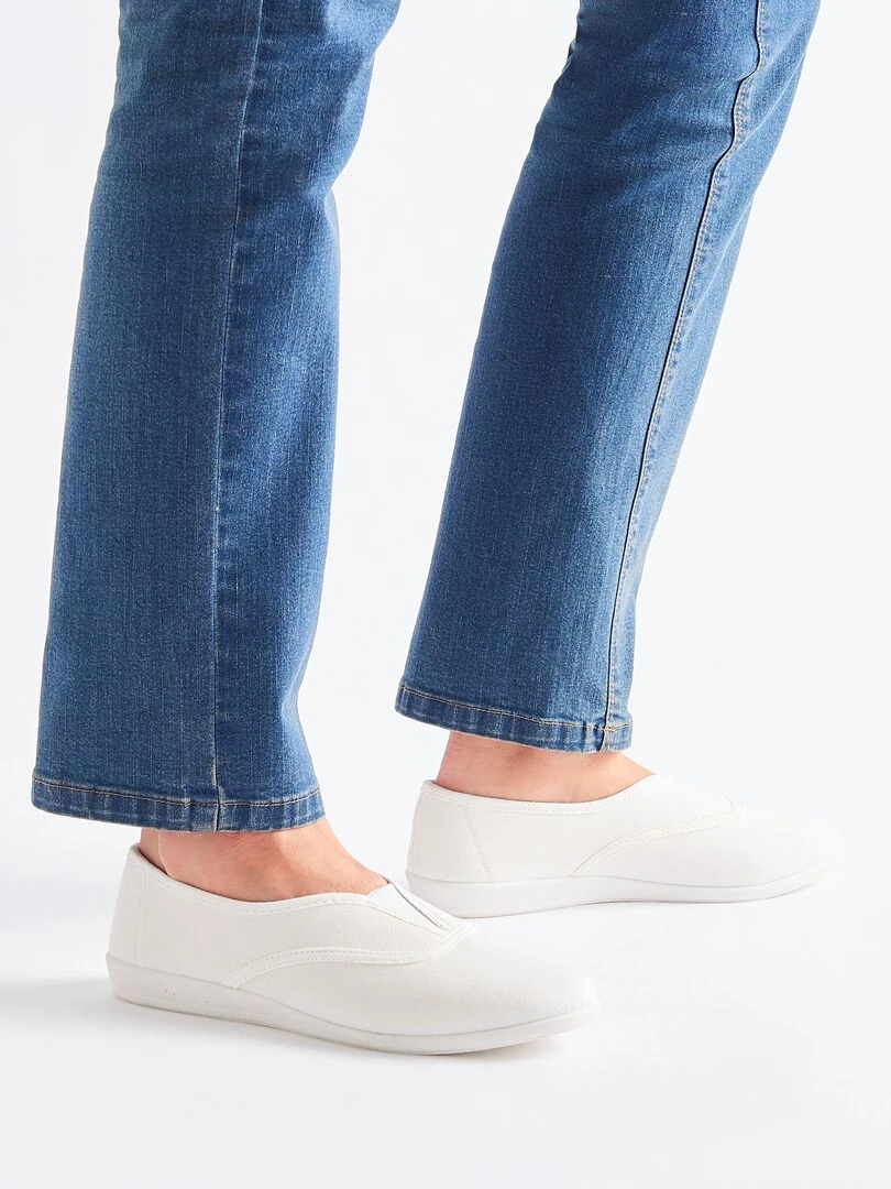 Ballerines en toile Damart Blanc