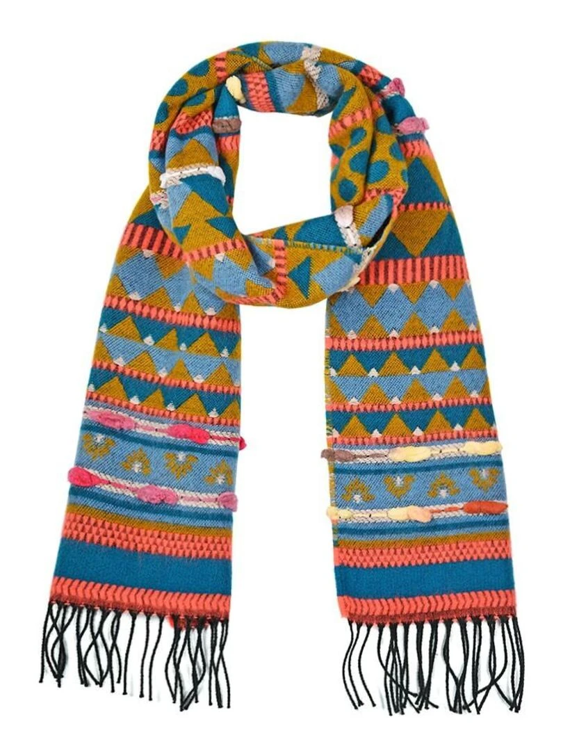 Echarpe Troïka Fabriqué en France Bleu turquoise