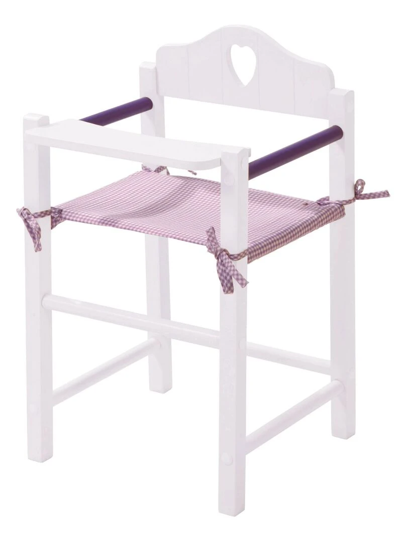 ROBA Chaise haute pour Poupée "Fienchen" en bois et Tissu + Plateau Repas Dès 3 Ans Laqué Blanc N/A