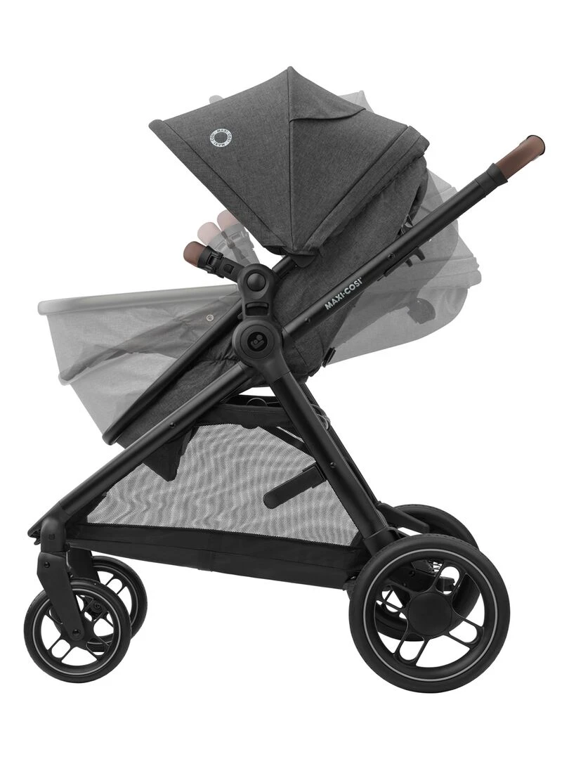 MAXI COSI Poussette 3 en 1 ZeliaS iSize Nacelle+Siège auto Cabriofix S iSize+Sac à langer Gris Gris