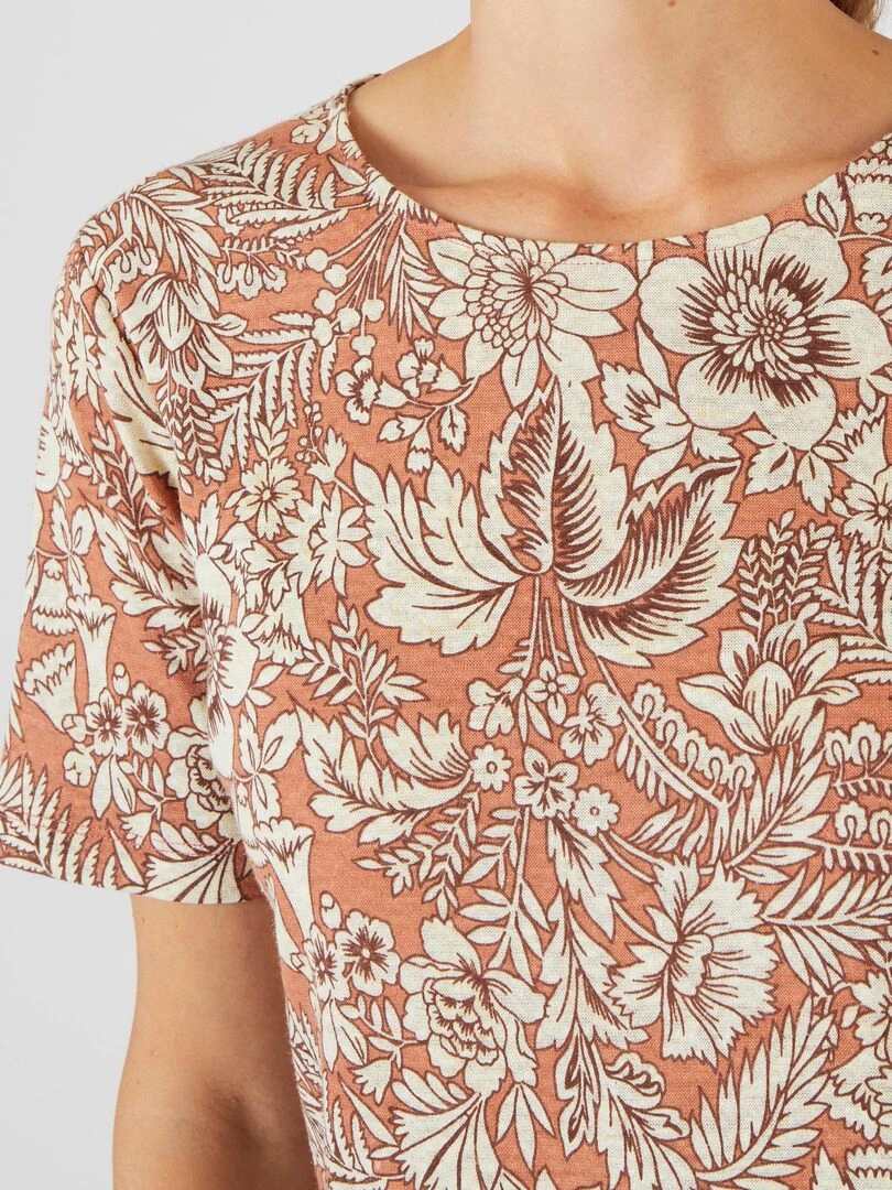 Tee shirt en lin mélangé   Damart   Orange