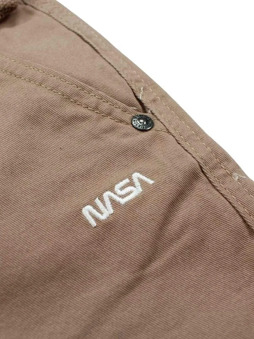 Nasa   Bermuda garçon imprimé logo en coton   Marron