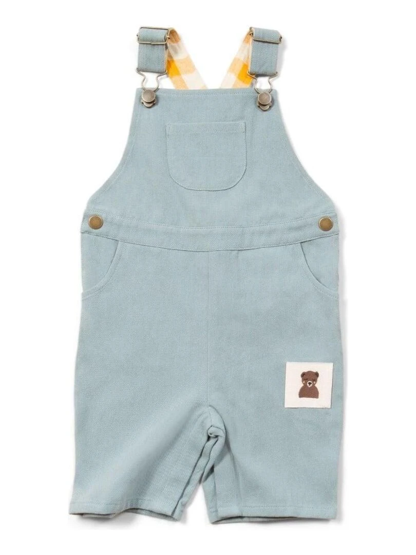 Salopette Bébé en Coton Bio Bleue Bleu