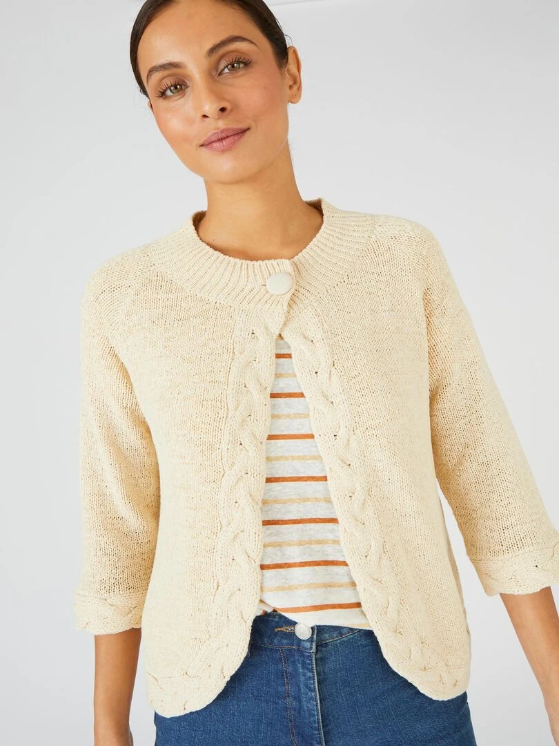 Gilet boléro manches 3/4 Damart Beige