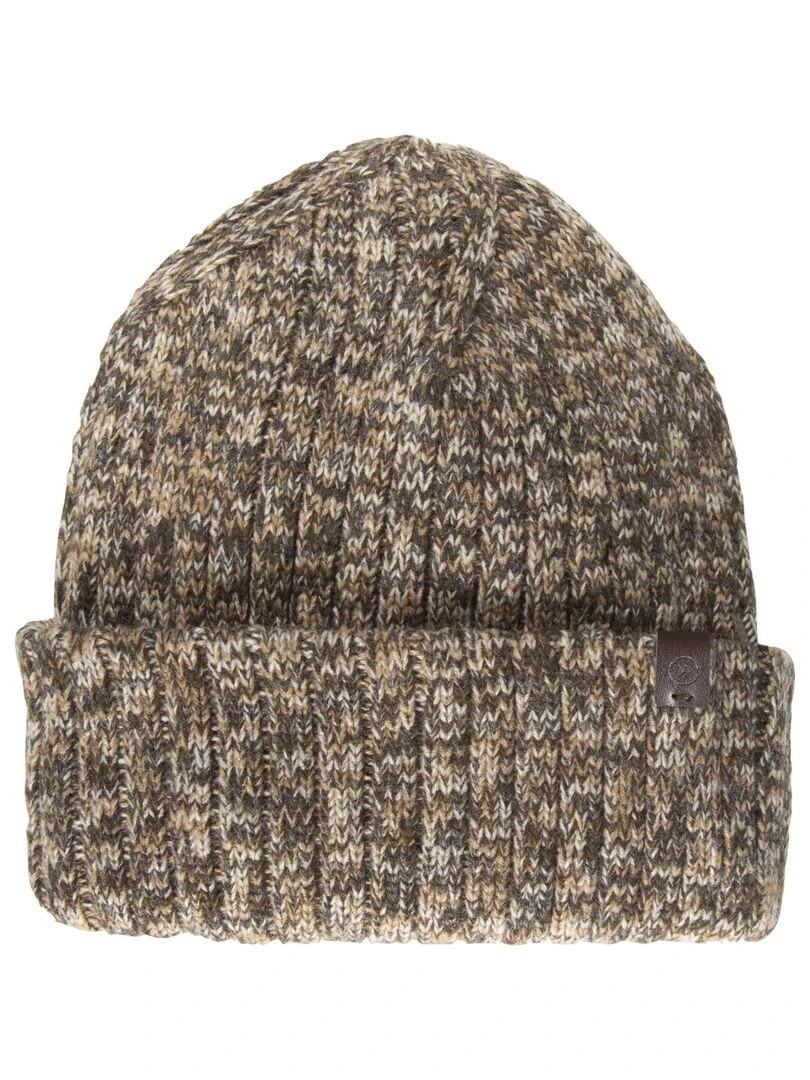 Bonnet Homme maille côtelé Kaki chiné Kaki