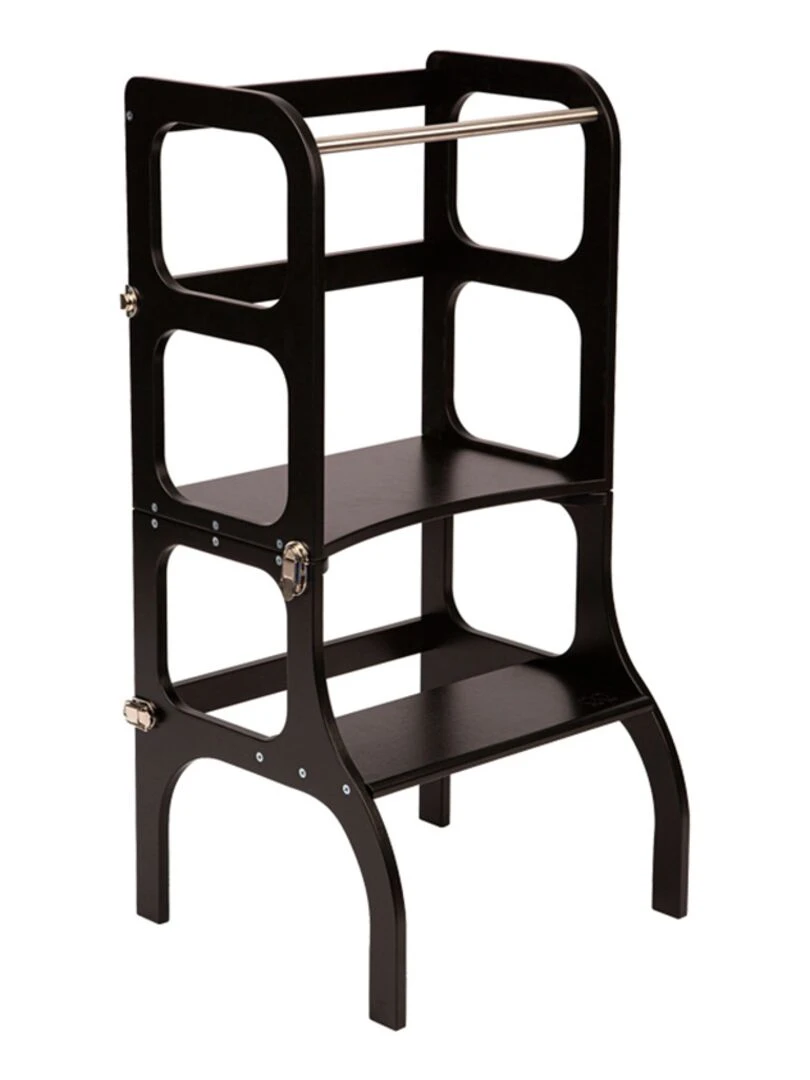 Tour d'observation Montessori transformable Step'N'Sit Black Silver Noir