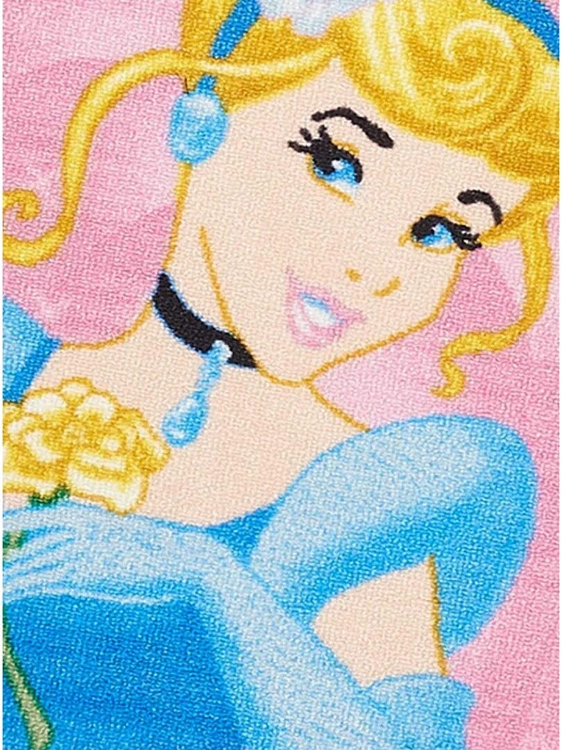 Tapis enfant CENDRILLON Rose 67x67 Lavable 30° en polyamide doux et soyeux Rose