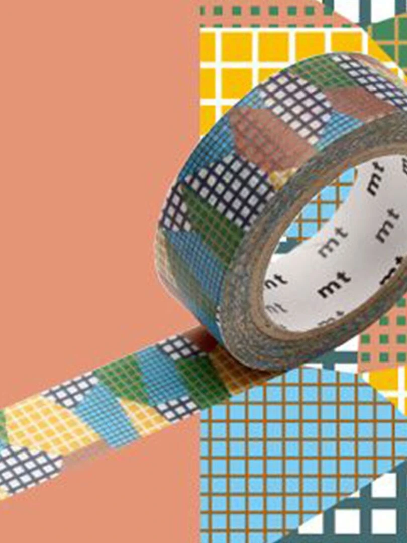 Masking tape collage quadrillé Multicolore 1 5 cm x 7 m N/A