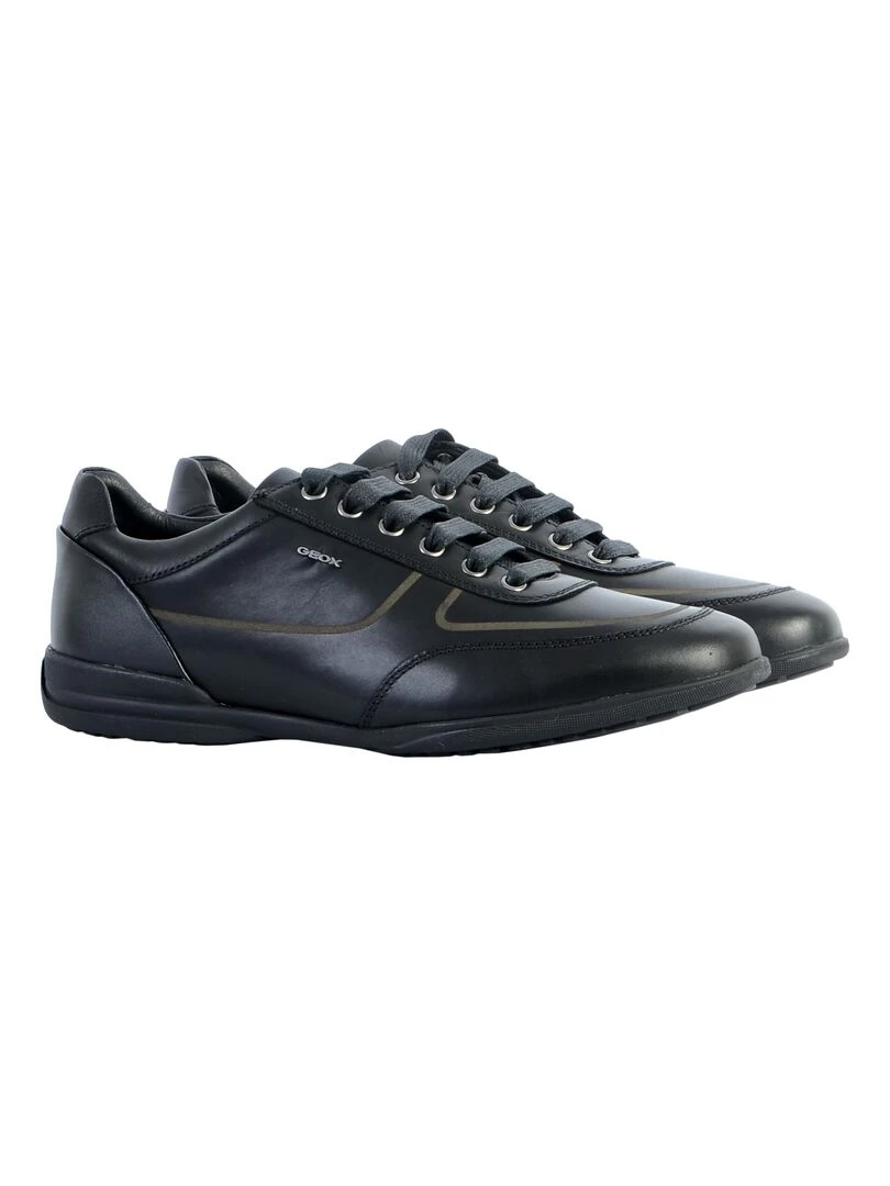 Basket Cuir Geox Timothy   Noir