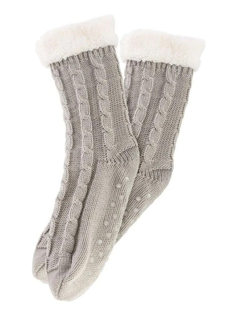 Chaussettes tricot taille unique gris Gris