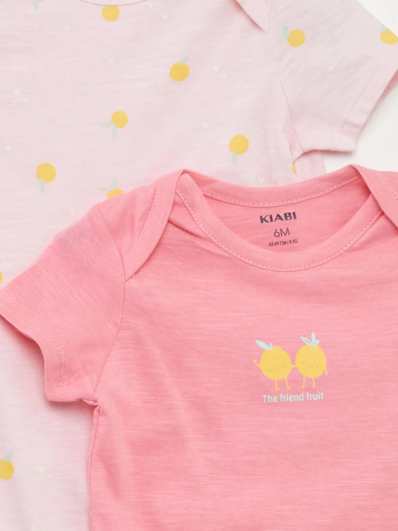 Lot de 2 barboteuses chinés   Rose