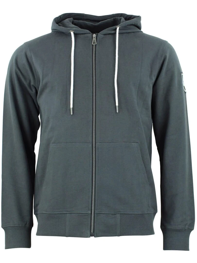 Sweat zippé à capuche homme CAGE PEAK MOUNTAIN gris anthracite