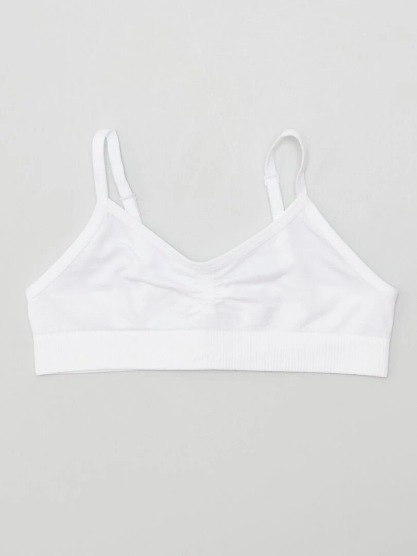 Lot de 2 brassières en jersey   Blanc/rose