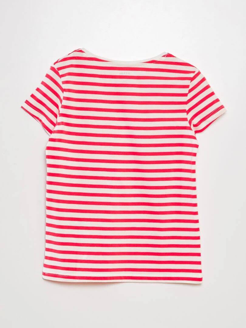 T shirt imprimé marinière   Rouge