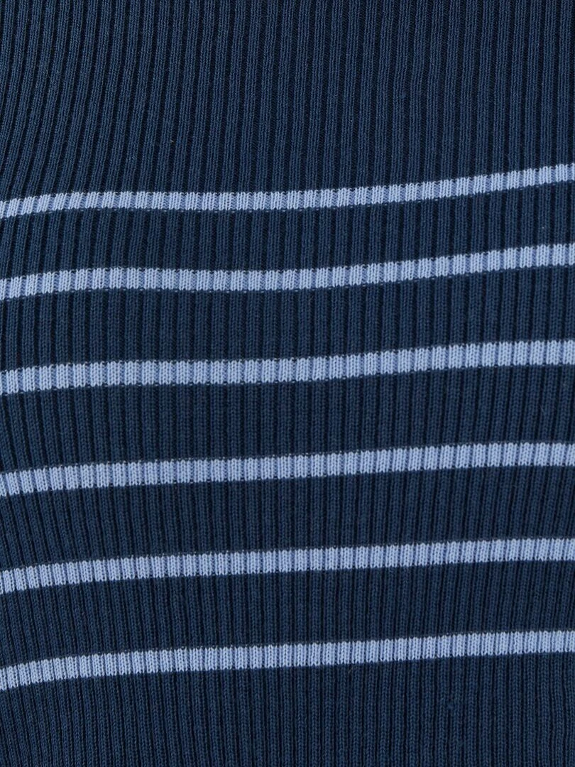 Pull col montant  50% laine mérinos  uni et rayé   Damart   Bleu