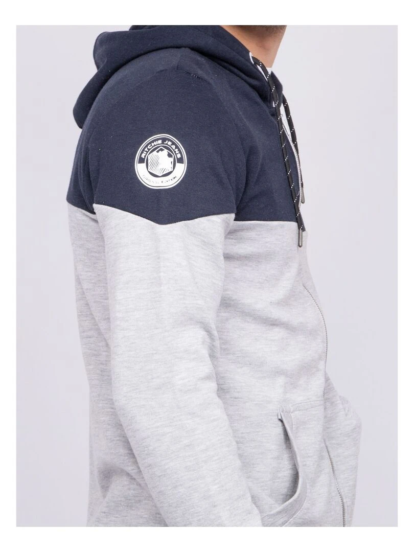 Sweat zippé capuche WICK   Bleu roi