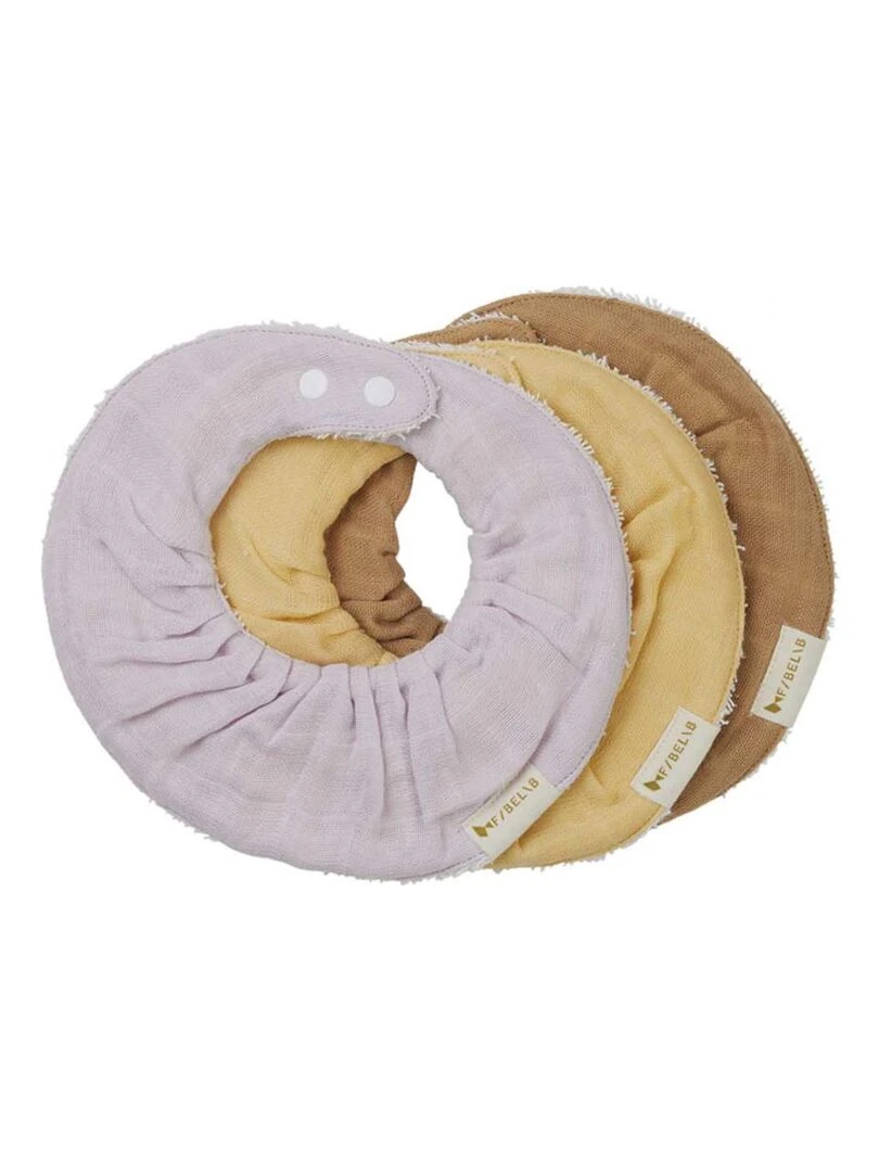 Ruffle Bib Star Dust 3 pack Lilac One Size Jaune