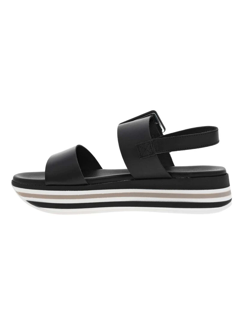 MARCO TOZZI   Nu pieds cuir talon compensé   Noir