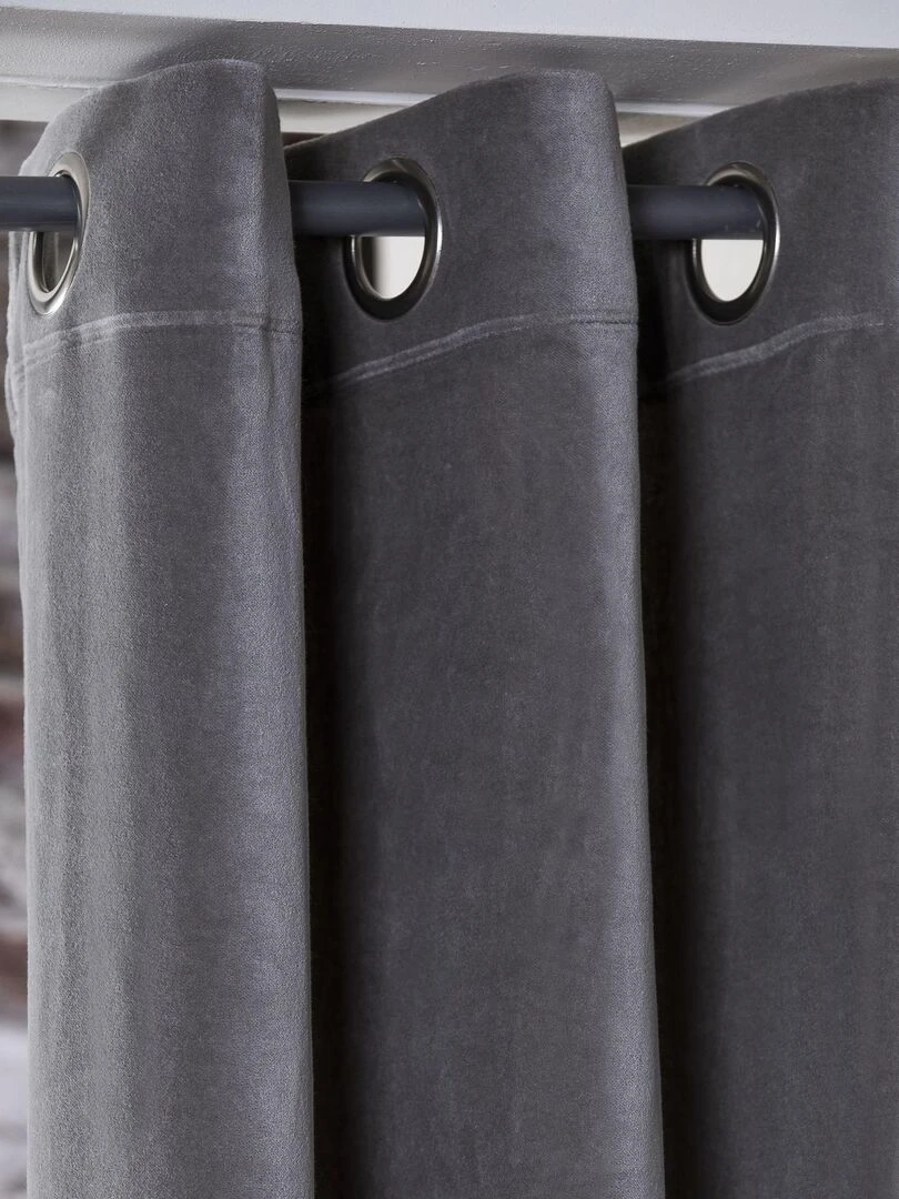 Rideau en velours 'Deko&co'   Gris clair