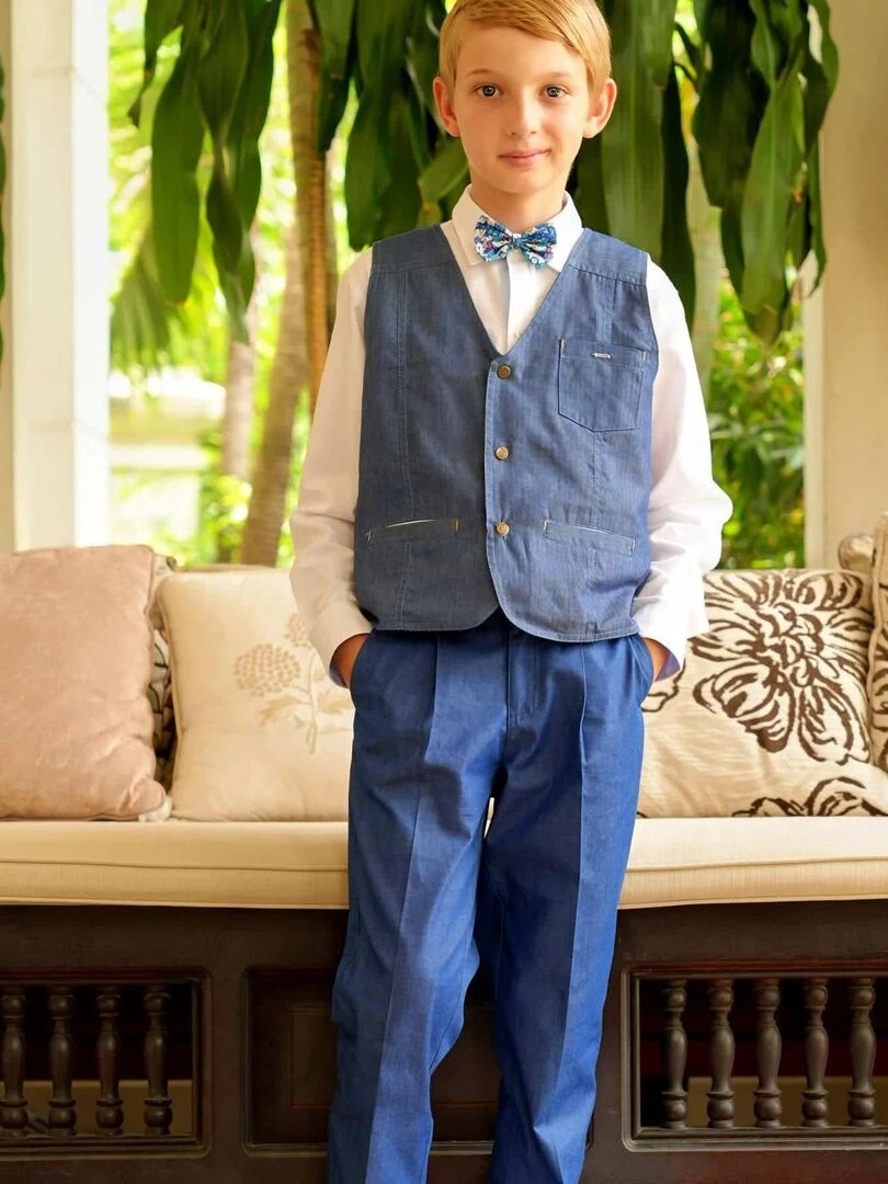 Gilet de Costume Garçon   Foncé  ST GERMAIN   La Faute à Voltaire   Bleu marine