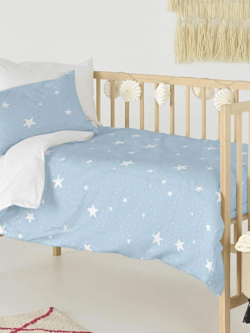 Parure housse de couette 2 pièces Little star "Happyfriday" Bleu