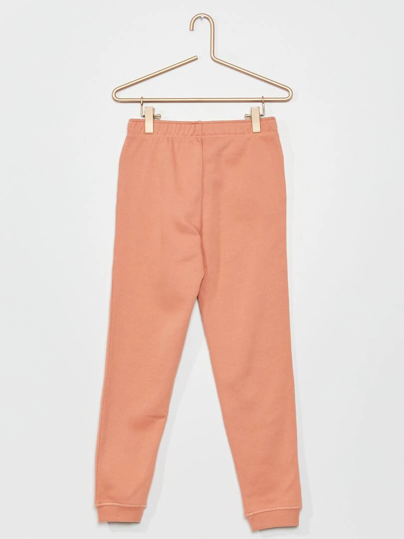 Jogging molletonnée à taille élastiquée   Vieux rose